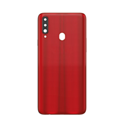 Back Glass with Camera Lens and Adhesive for Galaxy A20S (A207 / 2019) (NO LOGO) (RED)