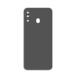 Back Glass with Camera Lens and Adhesive for Galaxy A30 (A305 / 2019) (NO LOGO) (BLACK)