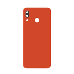 Back Glass with Camera Lens and Adhesive for Galaxy A30 (A305 / 2019) (NO LOGO) (RED)
