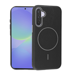 Magnetic Leather Soft Cases (BLACK) for Galaxy A36 (Only Ground Shipping)