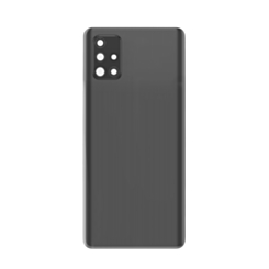 Back Glass with Camera Lens and Adhesive for Galaxy A71 (A715 / 2020) (NO LOGO) (PRISM CRUSH BLACK)
