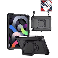 Full Body Protection Case with Square Kickstand (BLACK) for iPad Air 4 / Air 5 / Pro 11 (1st / 2nd / 3rd / 4th) (Only Ground Shipping)