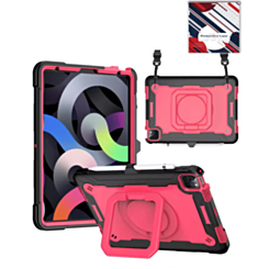 Full Body Protection Case with Square Kickstand (BLACK & HOT PINK) for iPad Air 4 / Air 5 / Pro 11 (1st / 2nd / 3rd / 4th) (Only Ground Shipping)