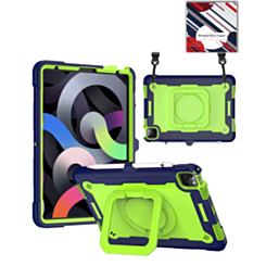 Full Body Protection Case with Square Kickstand (NAVY BLUE & GREEN) for iPad Air 4 / Air 5 / Pro 11 (1st / 2nd / 3rd / 4th) (Only Ground Shipping)