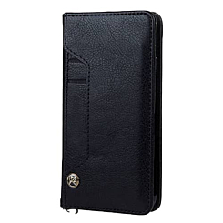 Galaxy A20E Luxury Leather Wallet Case with Credit Card Slot-BLACK (Only Ground Shipping)
