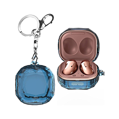 Galaxy Buds Pro / Buds 2 Pro / Buds 2 / Buds FE / Buds Live Transparent Plating Case (BLUE) with Keychain (Only Ground Shipping)