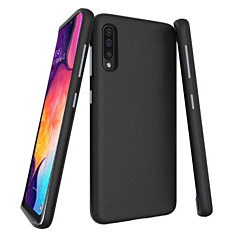 Galaxy A50s / A50 / A30s Shock Absorption Protective Dual Layer Case - BLACK (Only Ground Shipping)