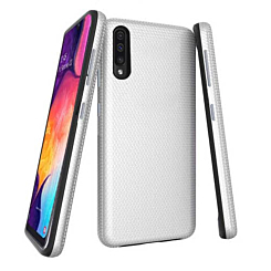 Galaxy A50s / A50 / A30s Shock Absorption Protective Dual Layer Case - SILVER (Only Ground Shipping)