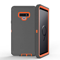 Heavy Duty Case for Galaxy Note 9 (DARK GRAY & ORANGE) (Only Ground Shipping)