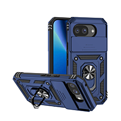 Dual Layers Hybrid Case with Metal Ring And Camera Protector for Google Pixel 10A (BLUE) (Only Ground Shipping)