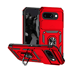 Dual Layers Hybrid Case with Metal Ring And Camera Protector - RED Google Pixel 9A (Only Ground Shipping)