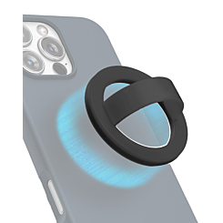 Silicone Magnetic Mount 360 Rotation Finger Smartphone Stand - BLACK (Only Ground Shipping)