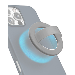 Silicone Magnetic Mount 360 Rotation Finger Smartphone Stand -GRAY (Only Ground Shipping)
