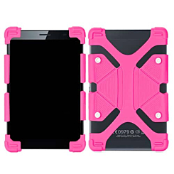 Universal 7"-7.9" Adjustable Shockproof Silicone Case -HOT PINK (Only Ground Shipping)