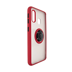Hard PC Rear / Soft TPU Colorful Border Case with I- ring Holder - Style 8 for Galaxy A20E (Only Ground Shipping)