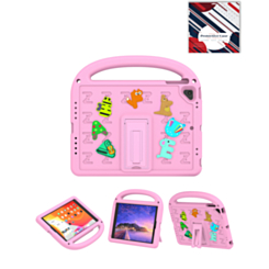 Shockproof Handle Case with Charms (PINK) for iPad 5 (2017) / iPad 6 (2018) / Air 1 / Air 2 / Pro 9.7 (Only Ground Shipping)