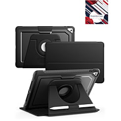Magnetic Leather Case with Rotating Stand & Pen Holder - BLACK for iPad 10.2" (7th / 8th / 9th) / Air 3 / Pro 10.5 (Only Ground Shipping)