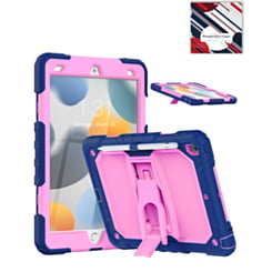 Heavy Duty Shockproof Tablet Case with Kickstand (NAVY BLUE & PINK) for iPad 10.2" (7th / 8th / 9th) / Air 3 / Pro 10.5 (Only Ground Shipping)
