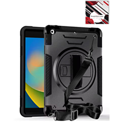 Shockproof Tablet Case with Rotating Hand Strap & Shoulder Strap Kickstand (BLACK) for iPad 10.2" (7th / 8th / 9th) / Air 3 / Pro 10.5 (Only Ground Shipping)
