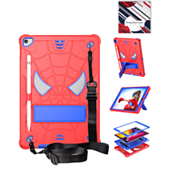 Rugged SpiderGrip Tablet Case with Kickstand & Shoulder Strap (RED & BLUE) for iPad 10.2" (7th / 8th / 9th) / Air 3 / Pro 10.5 (Only Ground Shipping)