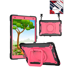 Full Body Protection Case with Square Kickstand (BLACK & HOT PINK) for iPad 10.2" (7th / 8th / 9th) / Air 3 / Pro 10.5 (Only Ground Shipping)