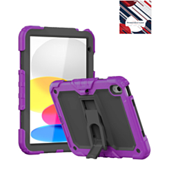 Heavy Duty Shockproof Tablet Case with Kickstand - PURPLE for iPad 10 2022 (10.9") / iPad 11 (A16) (Only Ground Shipping)