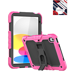Heavy Duty Shockproof Tablet Case with Kickstand - HOT PINK for iPad 10 2022 (10.9") / iPad 11 (A16) (Only Ground Shipping)
