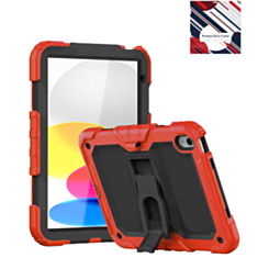 Heavy Duty Shockproof Tablet Case with Kickstand - RED for iPad 10 2022 (10.9") / iPad 11 (A16) (Only Ground Shipping)