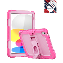 Heavy Duty Shockproof Tablet Case with Kickstand - HOT PINK & PINK for iPad 10 2022 (10.9") / iPad 11 (A16) (Only Ground Shipping)