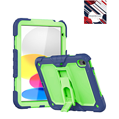 Heavy Duty Shockproof Tablet Case with Kickstand - NAVY BLUE & GREEN for iPad 10 2022 (10.9") / iPad 11 (A16) (Only Ground Shipping)
