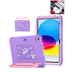Kids SpaceGrip Tablet Case with Handle Stand (PURPLE) for iPad 10 2022 (10.9") / iPad 11 (A16) (Only Ground Shipping)