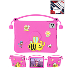 Kids Shockproof Tablet Case with Bee Handle Stand (PINK) for iPad 10 2022 (10.9") / iPad 11 (A16) (Only Ground Shipping)