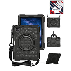 HaloRing 360 Tablet Case with Shoulder Strap (BLACK) for iPad 10 2022 (10.9") / iPad 11 (A16) (Only Ground Shipping)