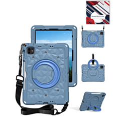 HaloRing 360 Tablet Case with Shoulder Strap (SLATE BLUE) for iPad 10 2022 (10.9") / iPad 11 (A16) (Only Ground Shipping)