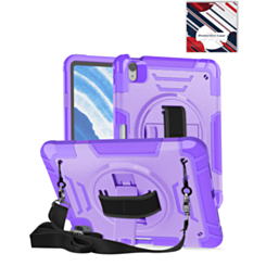 Shockproof Tablet Case with Rotating Hand Strap & Shoulder Strap Kickstand (PURPLE) for iPad 10 2022 (10.9") / iPad 11 (A16) (Only Ground Shipping)