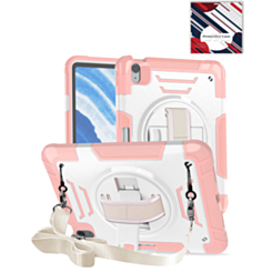 Shockproof Tablet Case with Rotating Hand Strap & Shoulder Strap Kickstand (PINK) for iPad 10 2022 (10.9") / iPad 11 (A16) (Only Ground Shipping)
