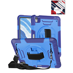 Shockproof Tablet Case with Rotating Hand Strap & Shoulder Strap Kickstand (BLUE) for iPad 10 2022 (10.9") / iPad 11 (A16) (Only Ground Shipping)