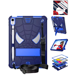 Rugged SpiderGrip Tablet Case with Kickstand & Shoulder Strap (NAVY BLUE) for iPad 10 2022 (10.9") / iPad 11 (A16) (Only Ground Shipping)