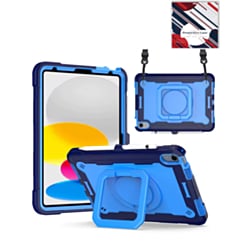 Full Body Protection Case with Square Kickstand (BLACK & BLUE) for iPad 10.2" (7th / 8th / 9th) / Air 3 / Pro 10.5 (Only Ground Shipping)