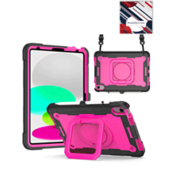 Full Body Protection Case with Square Kickstand (BLACK & PINK) for iPad 10.2" (7th / 8th / 9th) / Air 3 / Pro 10.5 (Only Ground Shipping)