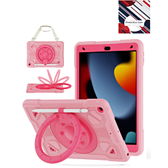 Shockproof Heavy Duty Stand Case with Pen Slot - PINK & HOT PINK for iPad 10.2" (7th / 8th / 9th) / Air 3 / Pro 10.5 (Only Ground Shipping)