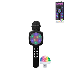 Light-Up Karaoke Microphone Speaker with Disco Ball Insert - BLACK (Only Ground Shipping)