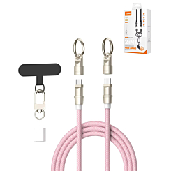 LDNIO LC22C 2in1 Lanyard Charging Cable (1ft) (65W) (PINK) (Only Ground Shipping)