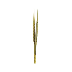 LuoWei Titanium Alloy Tweezers Bamboo Knot Style - Straight (GOLD)