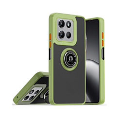 Hard PC Rear / Soft TPU Colorful Border Case with I-ring Holder - GREEN for Moto G 5G (2025) (Only Ground Shipping)