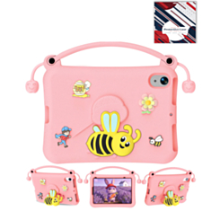 Kids Shockproof Tablet Case with Bee Handle Stand (PINK) for iPad Mini 6 / 7 (Only Ground Shipping)
