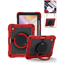 Multi-Functional Rugged Swivel Stand Case with Shoulder Strap (RED) for iPad Mini 6 / 7 (Only Ground Shipping)