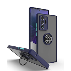Galaxy Note 20 Ultra Hard PC Rear / Soft TPU Colorful Border Case with I-ring Holder -NAVY BLUE (Only Ground Shipping)