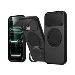 Flip Lens Cover Case with MagSafe Ring Kickstand (BLACK) for iPhone 12 / 12 Pro (Only Ground Shipping)