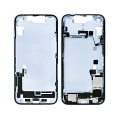 Back Housing Frame with Charging Port Flex & Small Parts for iPhone 14 (BLUE) (OEM Pull B Grade)